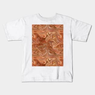 Orange Silk Marble - Digital Liquid Paint Kids T-Shirt